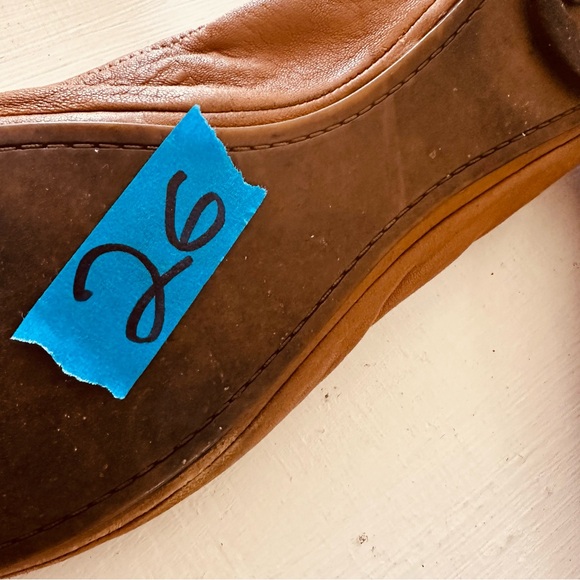 Tory Burch Size 9M shoes brown leather needs to paint a part slip - Picture 3 of 9